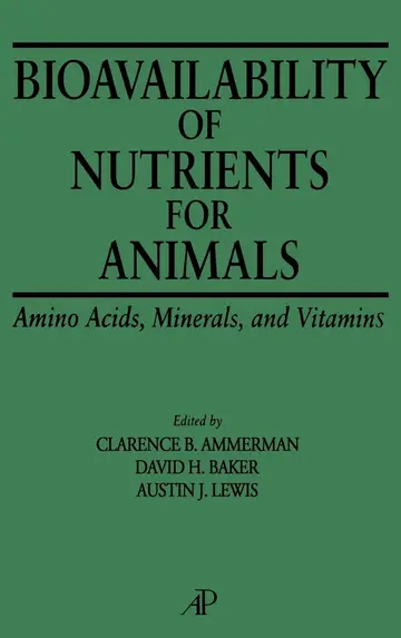 Cover of Bioavailability of Nutrients for Animals