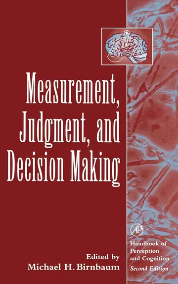 Cover of Measurement, Judgment, and Decision Making