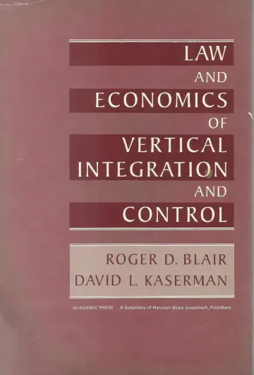 Cover of Law and Economics of Vertical Integration and Control