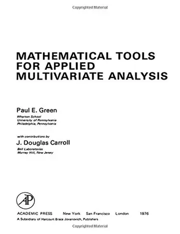 Cover of Mathematical Tools for Applied Multivariate Analysis