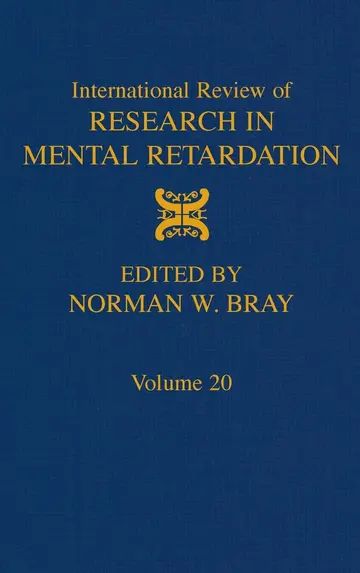 Cover of International Review of Research in Mental Retardation