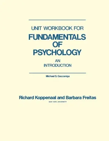 Cover of Unit Workbook for Fundamentals of Psychology