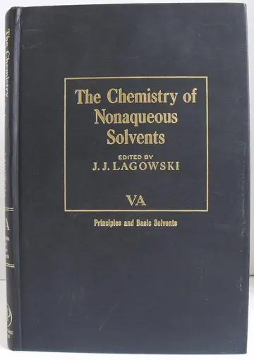 Cover of Chemistry of Nonaqueous Solvents