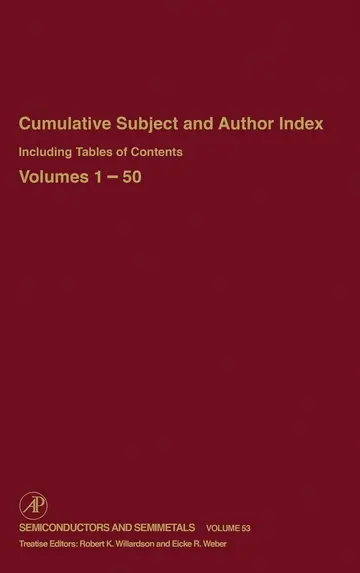 Cover of Cumulative Subject and Author Index Including Tables of Contents, Volumes 1-50