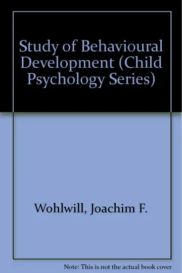 Cover of Study of Behavioural Development