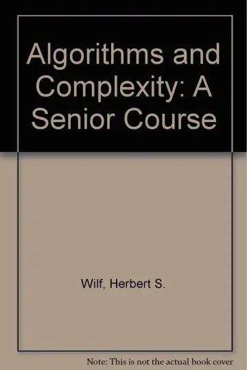 Cover of Algorithms and Complexity