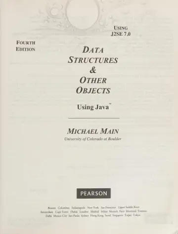 Cover of Data Structures and Other Objects Using Java