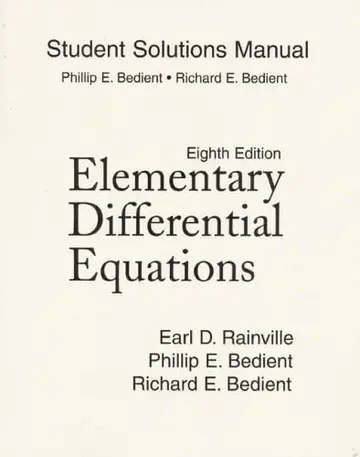 Cover of Student Solutions Manual for Elementary Differential Equations