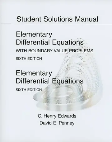 Cover of Student Solutions Manual for Elementary Differential Equations