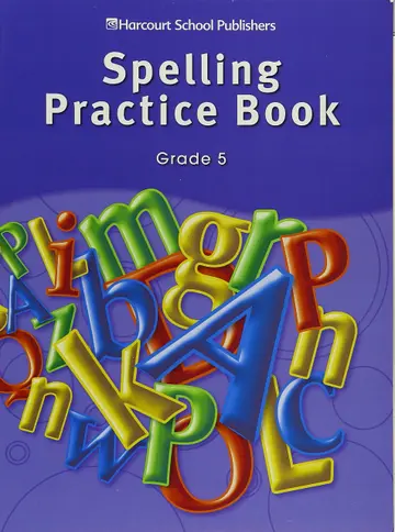 Cover of Spelling Practice Book, Grade 5