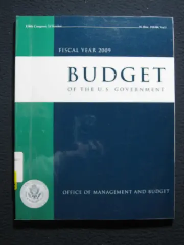 Cover of Budget of the United States Government, Fiscal Year 2009