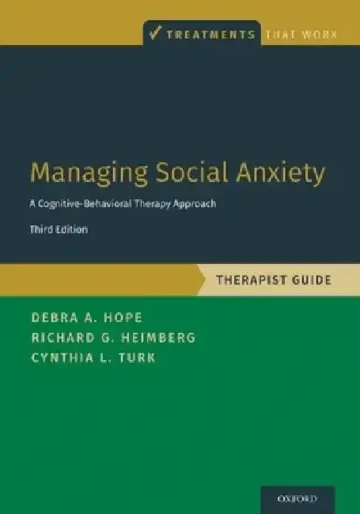 Cover of Managing Social Anxiety, Therapist Guide