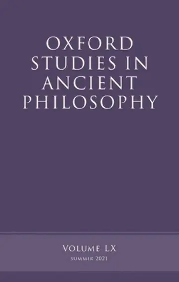 Cover of Oxford Studies in Ancient Philosophy