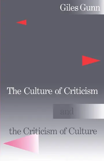 Cover of The Culture of Criticism and the Criticism of Culture