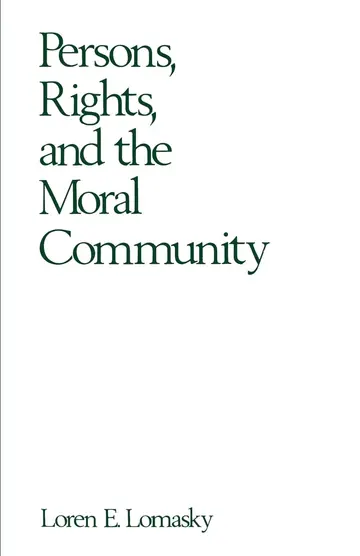 Cover of Persons, Rights, and the Moral Community