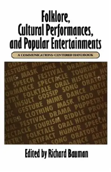 Cover of Folklore, Cultural Performances, and Popular Entertainments