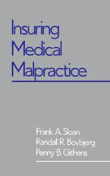Cover of Insuring Medical Malpractice