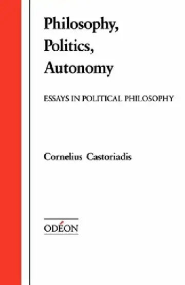 Cover of Philosophy, Politics, Autonomy