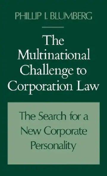 Cover of The Multinational Challenge to Corporation Law