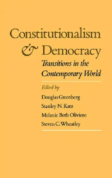 Cover of Constitutionalism and Democracy