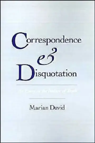 Cover of Correspondence and Disquotation