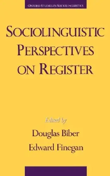 Cover of Sociolinguistic Perspectives on Register