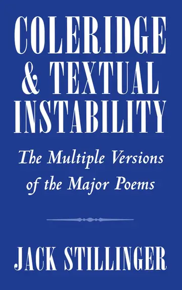 Cover of Coleridge and Textual Instability