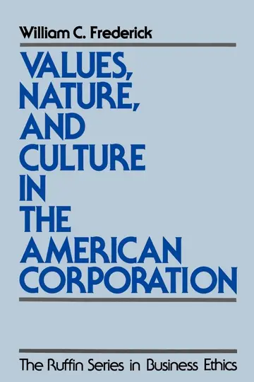 Cover of Values, Nature, and Culture in the American Corporation