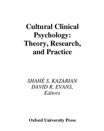 Cover of Cultural Clinical Psychology