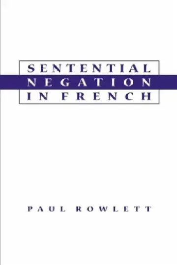 Cover of Sentential Negation in French