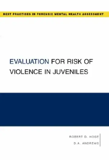 Cover of Evaluation for Risk of Violence in Juveniles