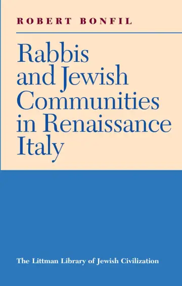 Cover of Rabbis and Jewish Communities in Renaissance Italy