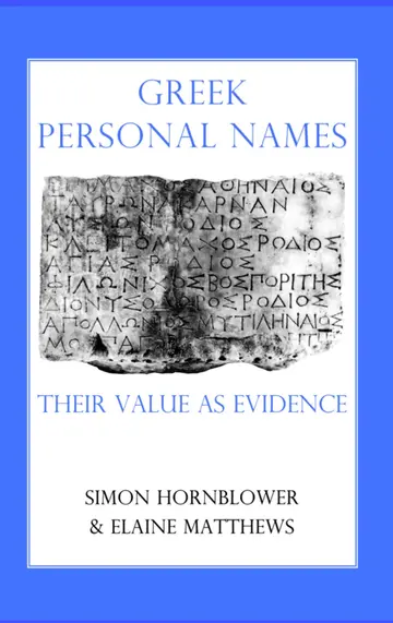 Cover of Greek Personal Names