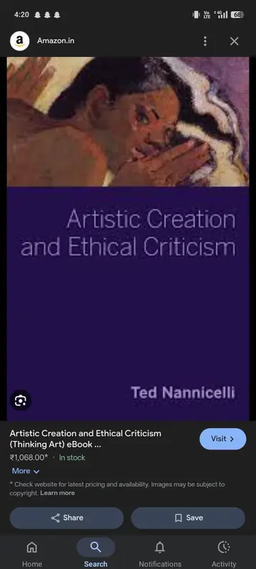 Cover of Artistic Creation and Ethical Criticism