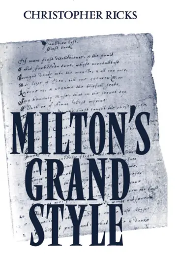 Cover of Milton's Grand Style