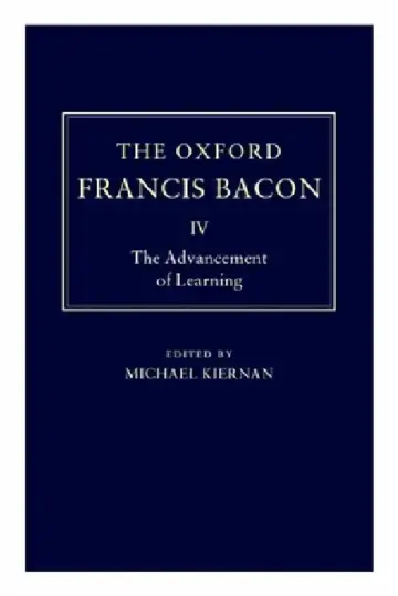 Cover of The Advancement of Learning
