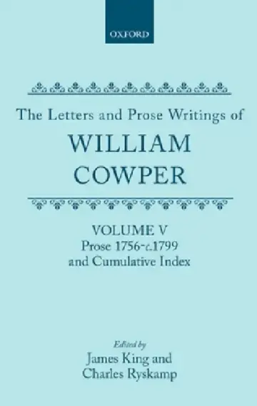 Cover of The Letters and Prose Writings of William Cowper