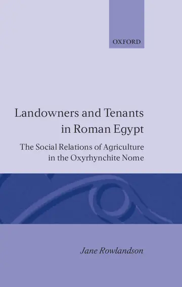 Cover of Landowners and Tenants in Roman Egypt