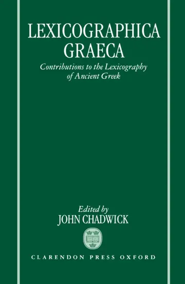 Cover of Lexicographica Graeca