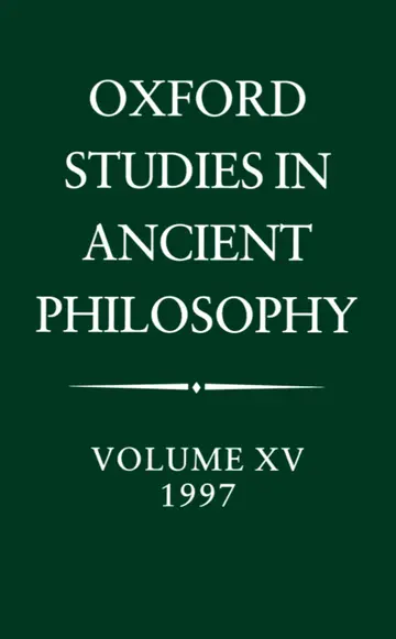 Cover of Oxford Studies in Ancient Philosophy