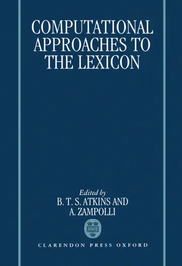 Cover of Computational Approaches to the Lexicon