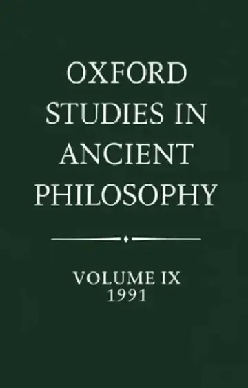 Cover of Oxford Studies in Ancient Philosophy