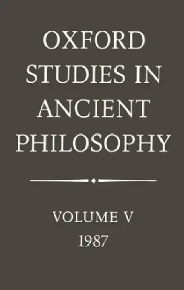 Cover of Oxford Studies in Ancient Philosophy