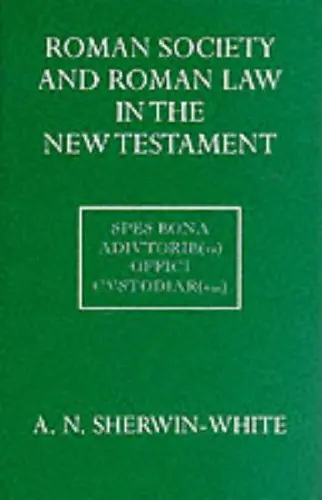 Cover of Roman Society and Roman Law in the New Testament
