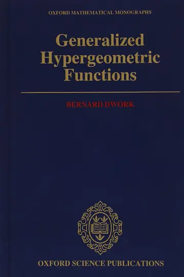 Cover of Generalized Hypergeometric Functions