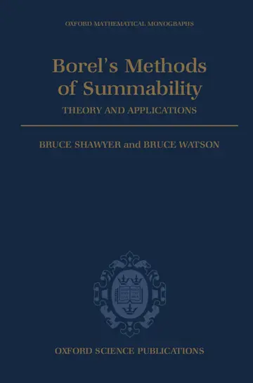 Cover of Borel's Methods of Summability