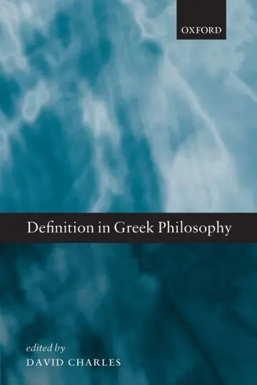 Cover of Definition in Greek Philosophy