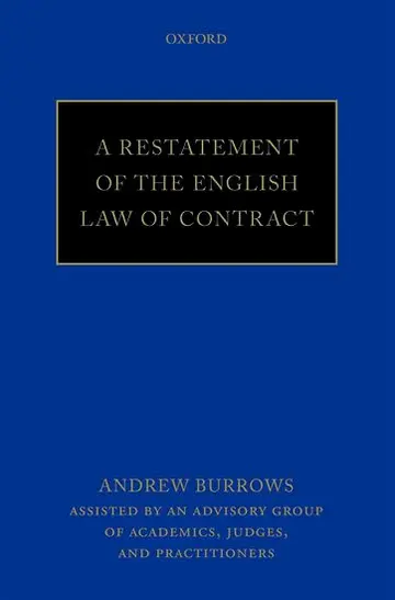 Cover of A Restatement of the English Law of Contract