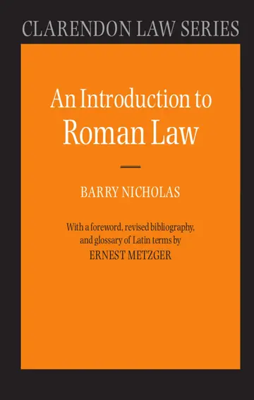 Cover of An Introduction to Roman Law