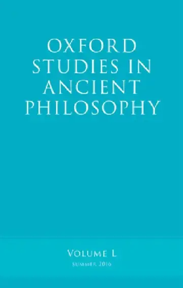 Cover of Oxford Studies in Ancient Philosophy, Volume 50
